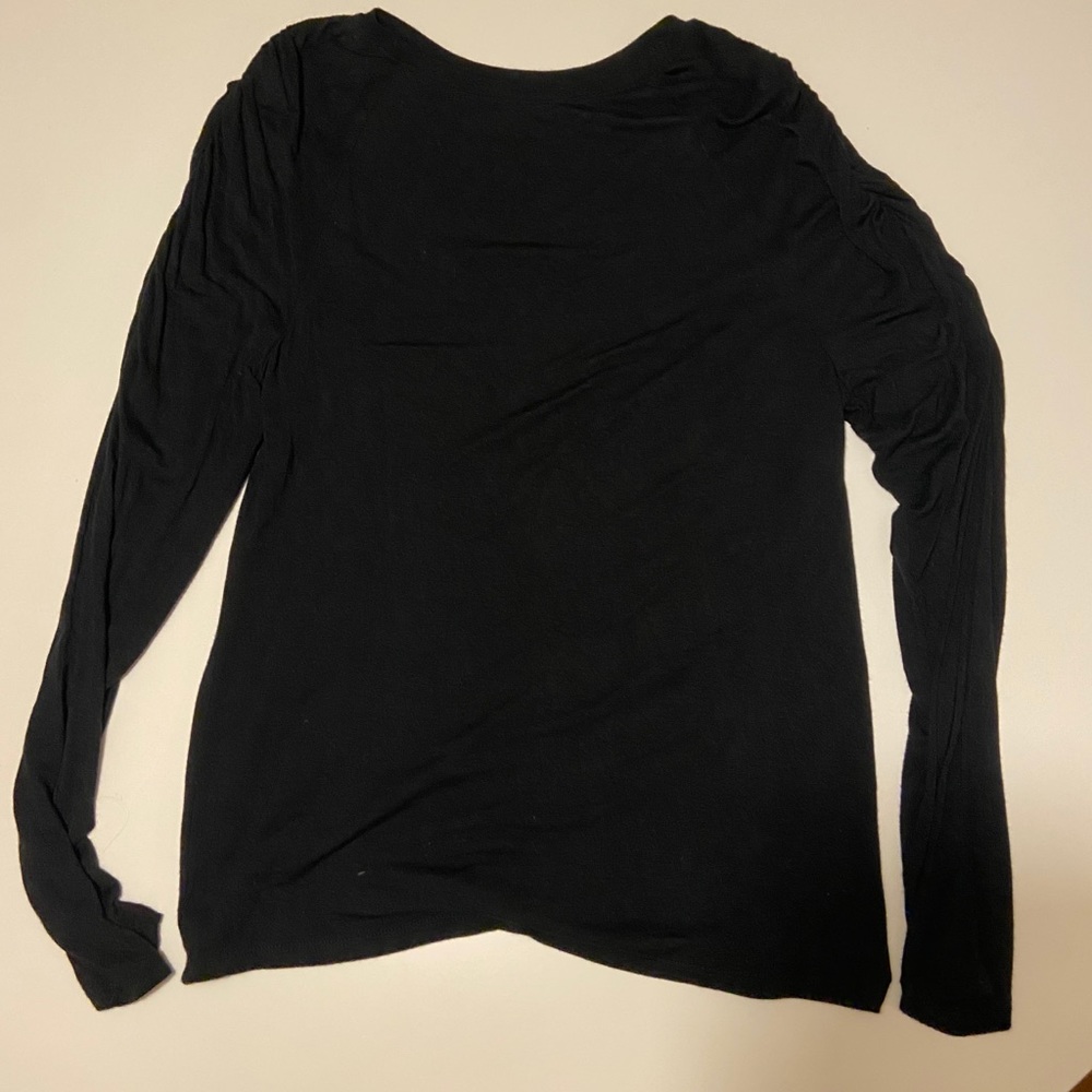 black long sleeve tee with ruffled sleeves